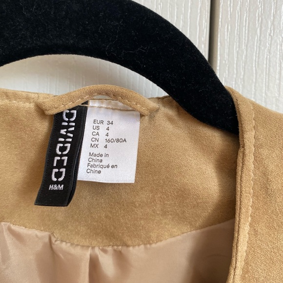 H&M suede material jacket in camel colour - Picture 2 of 4